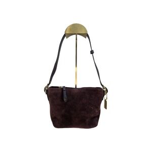 Vintage Y2K Coach Mini East West Legacy Suede Shoulder bag in Burgundy